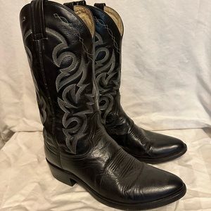 Dan Post Milwaukee Black Leather Cowboy Boots style 2110 Sz 10 D. In good shape